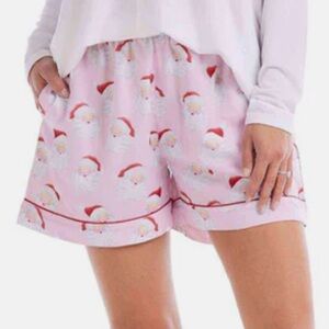 NWT MudPie Pajama Christmas Holiday Santa Shorts Sz Large